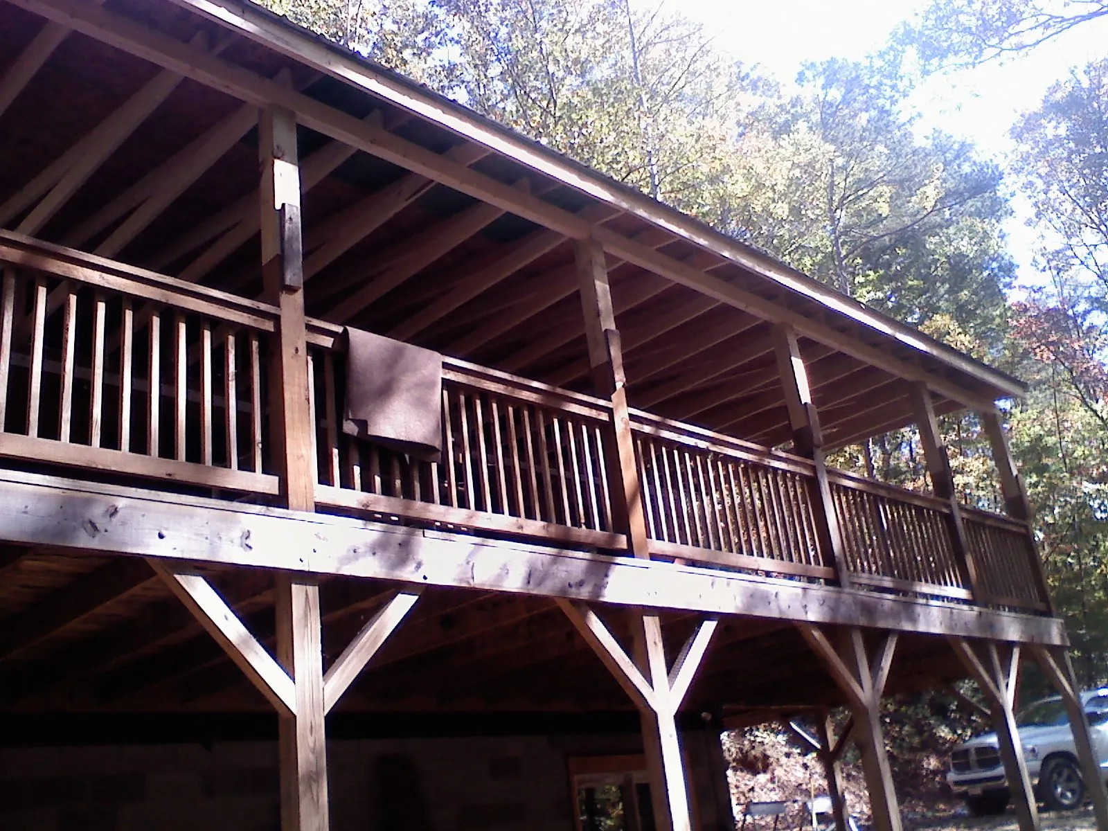 Timber framing under a new elevated porch and deck — Roof Leak Repair in Algodones by Roofing Brothers